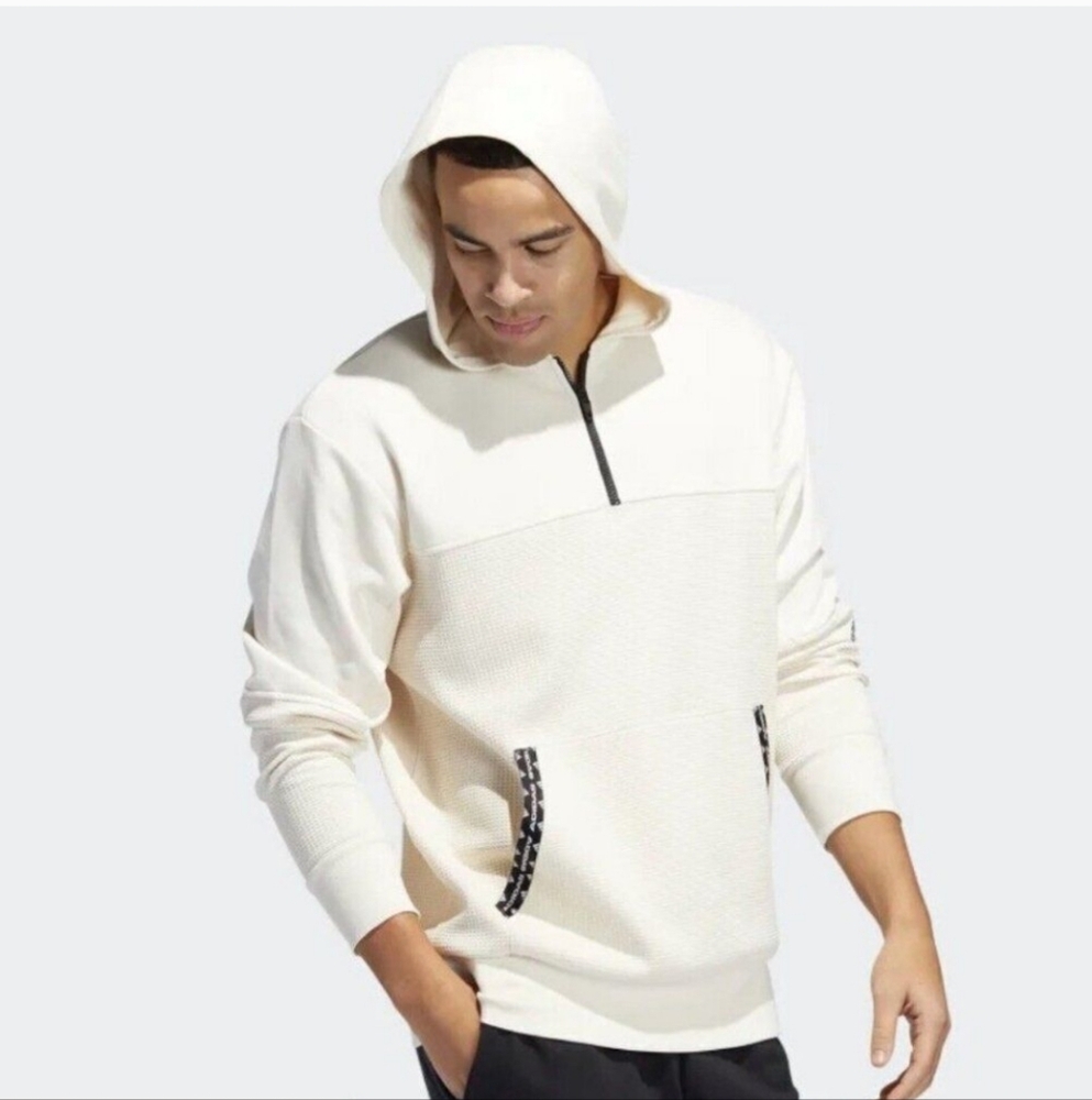 Adidas Men's Postgame Waffle Pullover Hoodie W/ Matching Jogger Pants Set Size M
